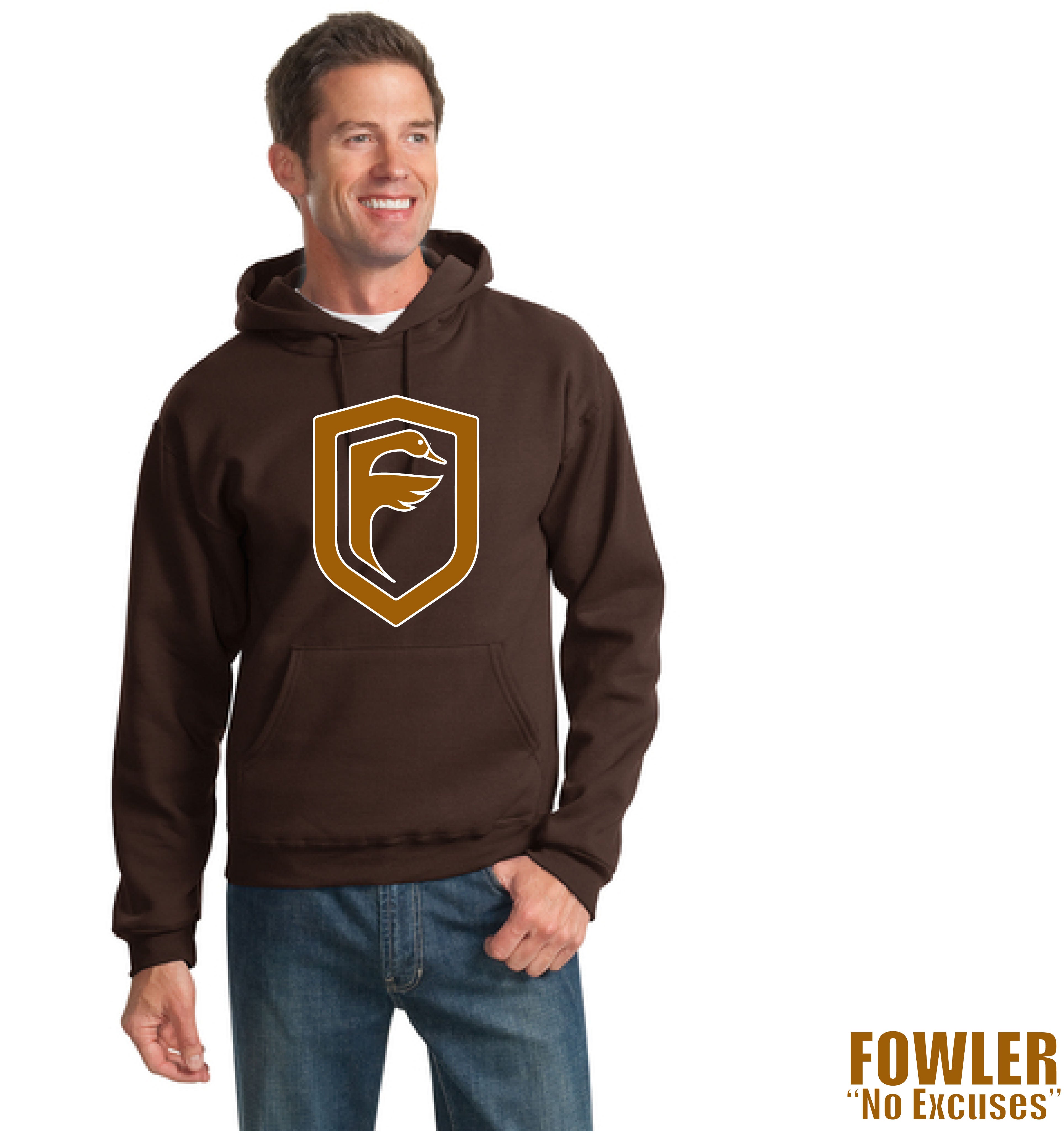 fowler outdoors brown and orange hoodie