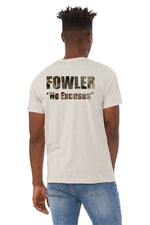 fowler outdoors no excuses logo shirt unseen camo